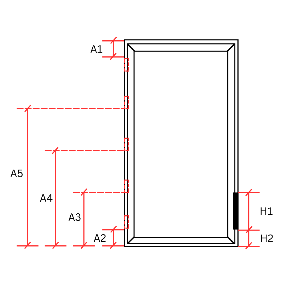 Aluminum Glass Doors - Black Frame Reeded Glass